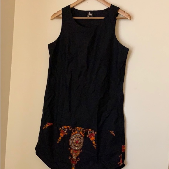kitenge black and orange dress - Picture 1 of 2